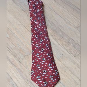 Hermes 100% Soie Tie 5007 red pegasus jockey